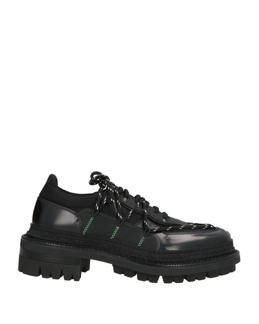 DSquared² Black Lace-Up Shoes Leather, Textile Fibers for men