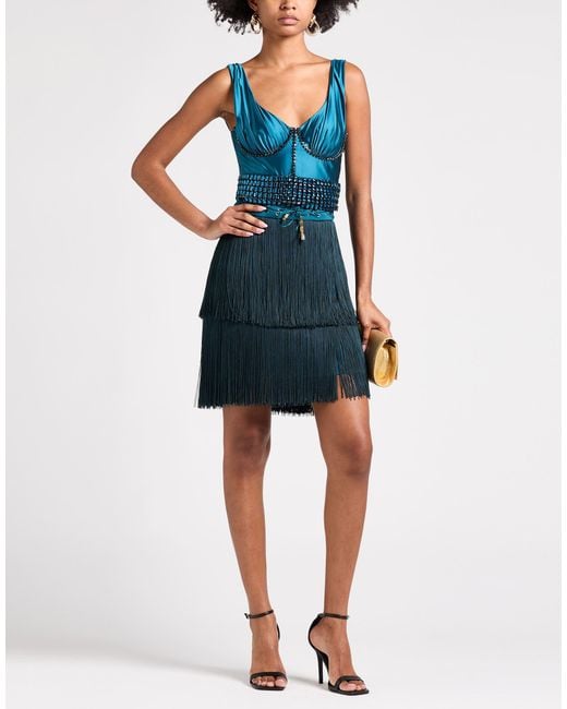 Elisabetta Franchi Blue Top Polyamide, Elastane, Glass, Brass