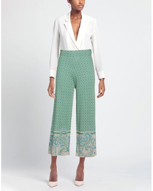 Liu Jo Green Pants Viscose, Polyamide, Metallic Fiber
