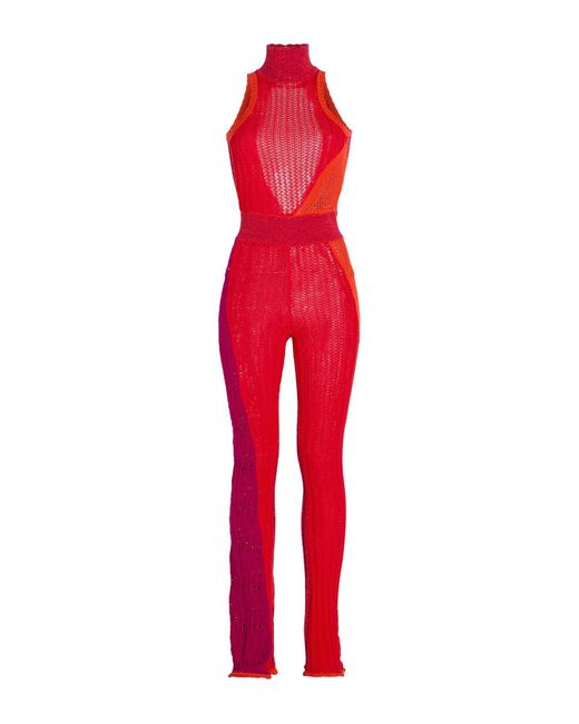 Dondup Red Jumpsuit Cotton