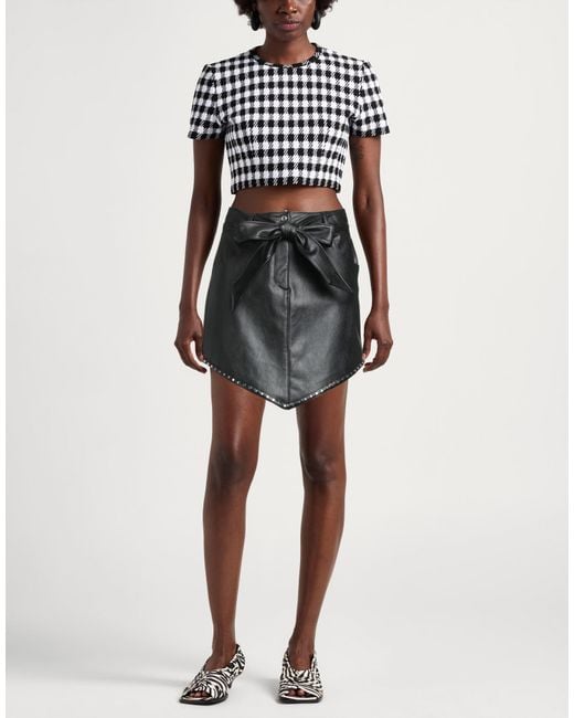 Gaelle Paris Black Mini Skirt Viscose, Polyurethane