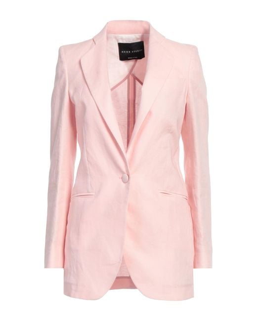 HEBE STUDIO Pink Blazer Linen