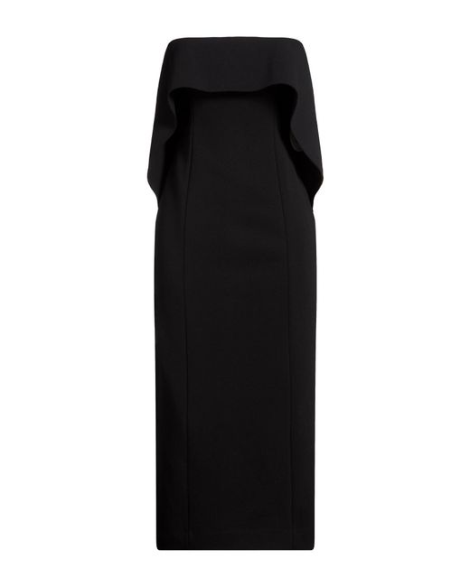 Staud Black Midi Dress Polyester, Elastane