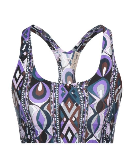 Emilio Pucci Blue Top Viscose, Polyamide, Elastane