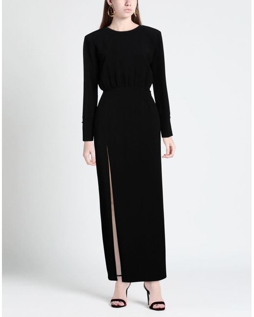 FEDERICA TOSI Black Maxi Dress Acetate, Viscose, Polyester