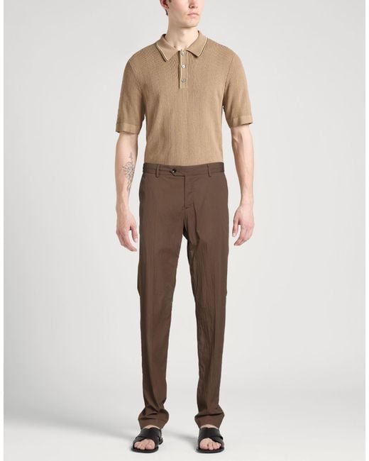 PT Torino Brown Pants Cotton, Lyocell, Elastane for men