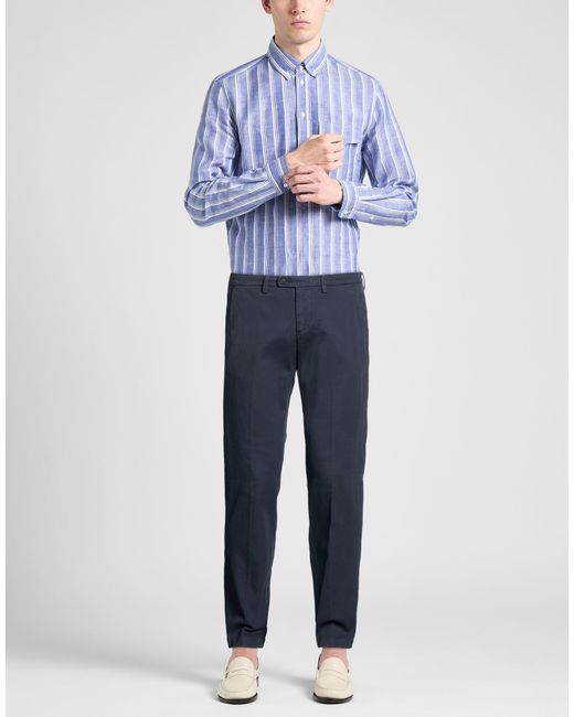 Corneliani Blue Pants Cotton, Elastane for men