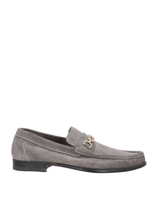 Santoni Gray Loafers Soft Leather for men