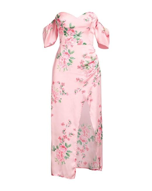 Mar De Margaritas Pink Light Midi Dress Polyester