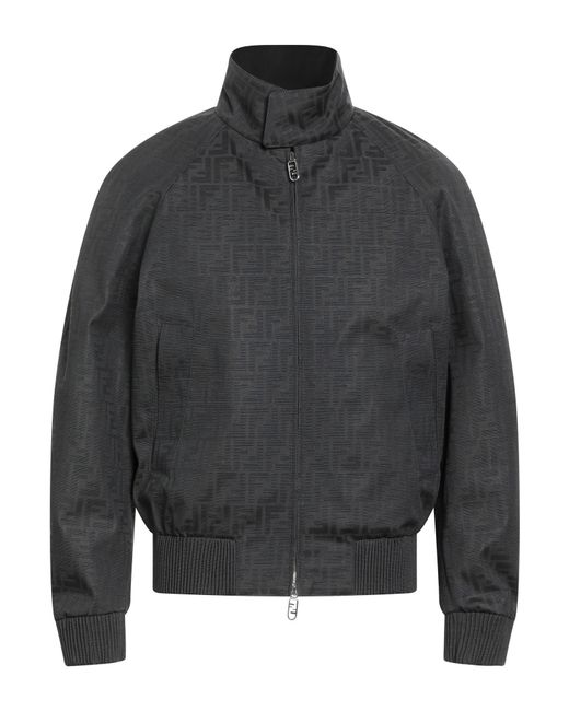 Fendi Gray Jacket Polyester, Cotton, Polyurethane Resin for men