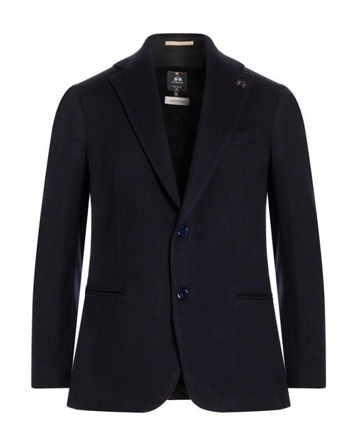 La Martina Blue Blazer Virgin Wool, Cashmere for men