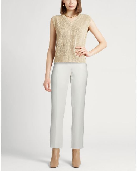 Max Mara White Pants Triacetate, Polyester