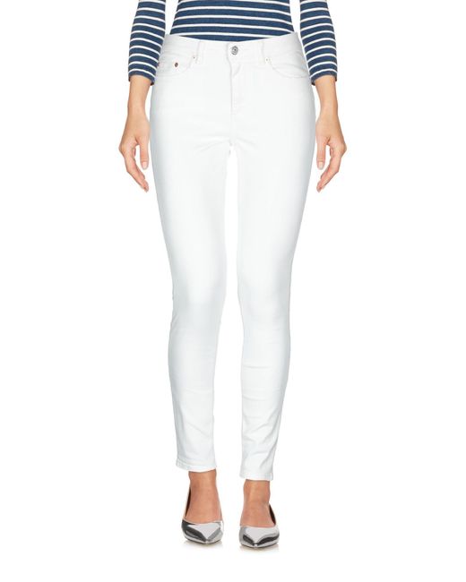 Acne White Jeans Cotton, Elastomultiester, Elastane