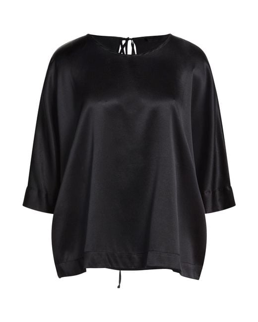 Roberto Collina Black Top Silk, Elastane