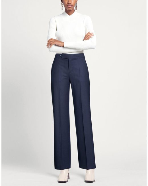 Xandres Blue Midnight Pants Wool, Polyester, Elastane