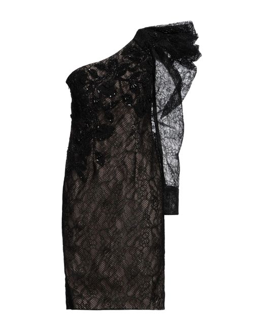 Pamella Roland Black Midi Dress Polyester