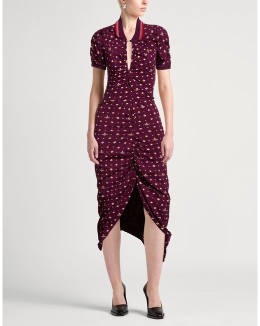 Vivienne Westwood Purple Midi Dress Organic Cotton