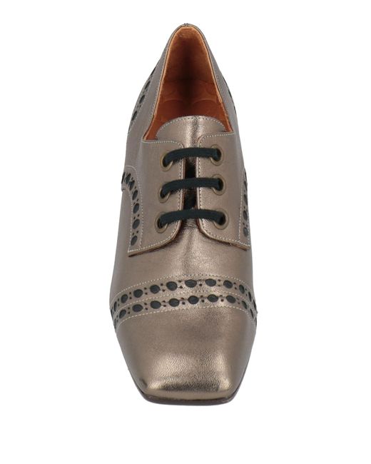 Chie Mihara Gray Lace-Up Shoes Leather