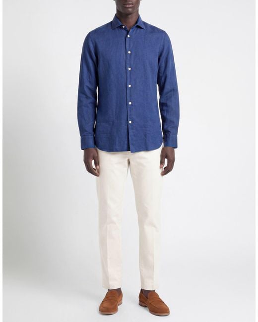 Borriello Blue Shirt Linen for men
