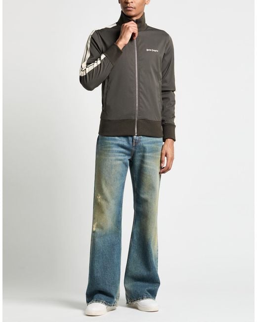 Palm Angels Gray Military Jacket Polyester, Virgin Wool, Elastane for men
