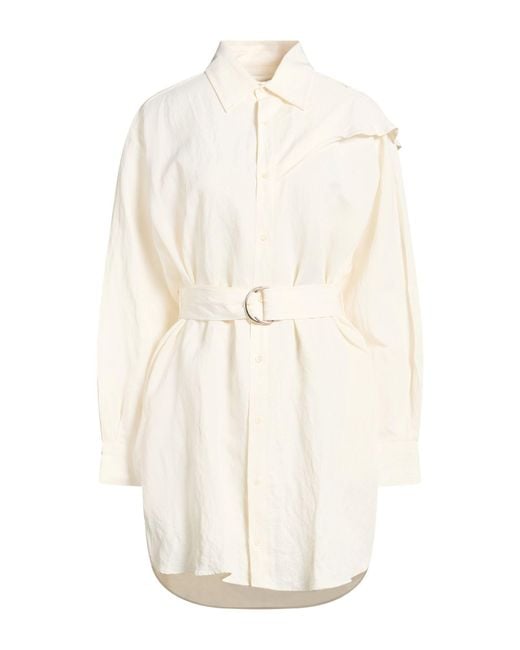 J.W. Anderson White Mini Dress Viscose, Linen