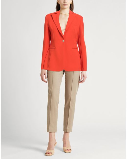 Annarita N. Red Blazer Polyester, Elastane