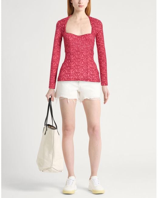 Isabel Marant Red Top Viscose, Polyamide, Elastane