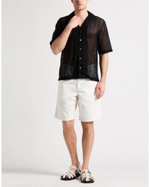 Lardini Black Shirt Polyamide, Elastane for men