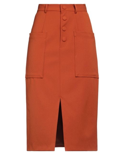 WEILI ZHENG Orange Midi Skirt