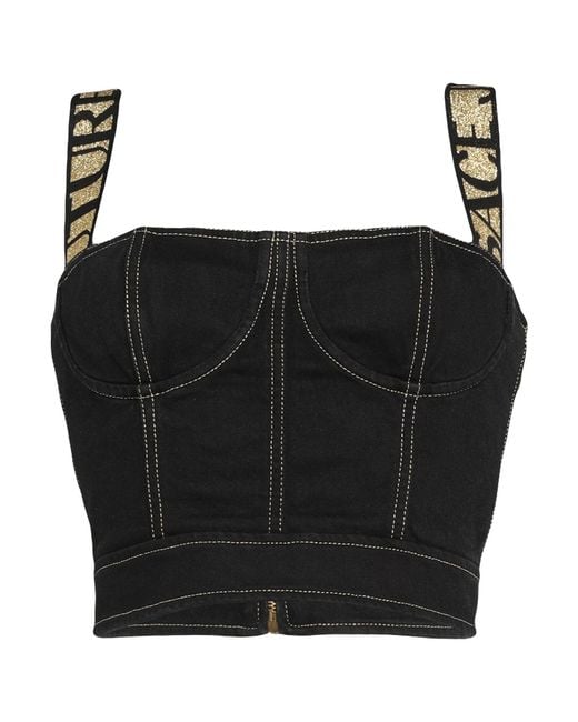 Versace Jeans Couture Black Top Cotton, Elastane