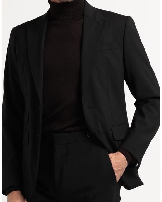 DSquared² Black Suit Virgin Wool, Elastane for men