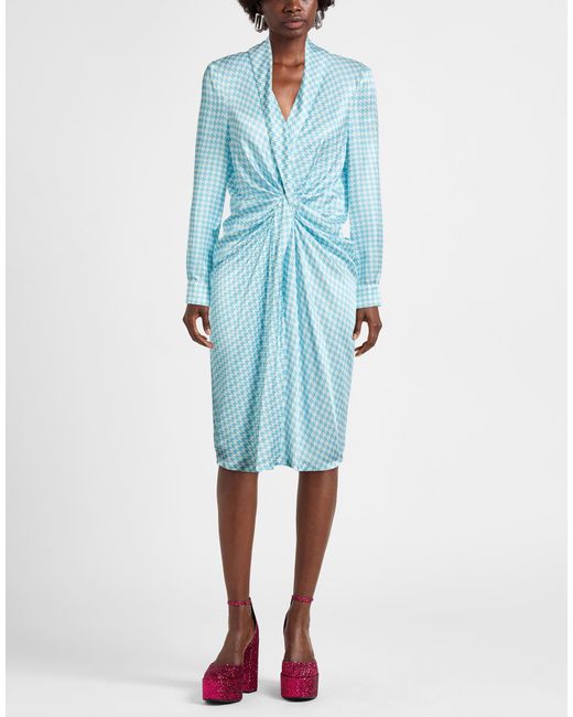 Boutique Moschino Blue Midi Dress Viscose, Silk