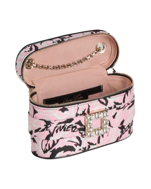 Roger Vivier Pink Handbag Polyester, Calfskin, Silk