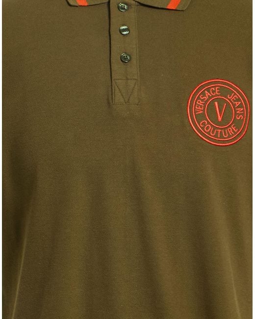 Versace Jeans Couture Green Polo Shirts for men
