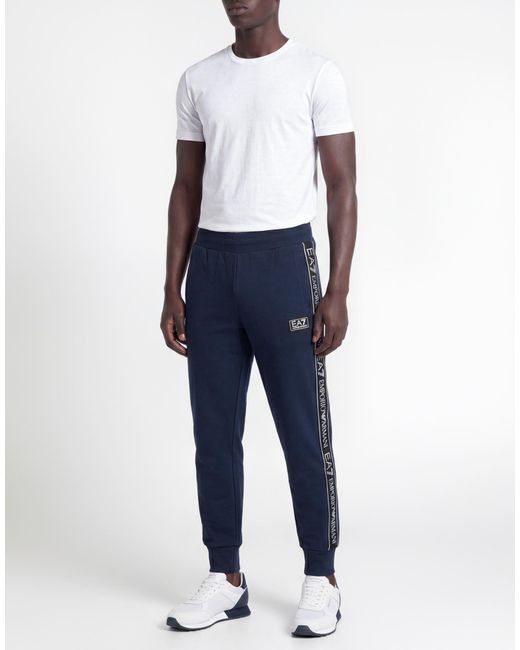EA7 Blue Pants Cotton, Polyester for men