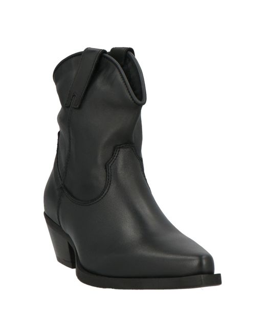 METISSE Black Ankle Boots Leather