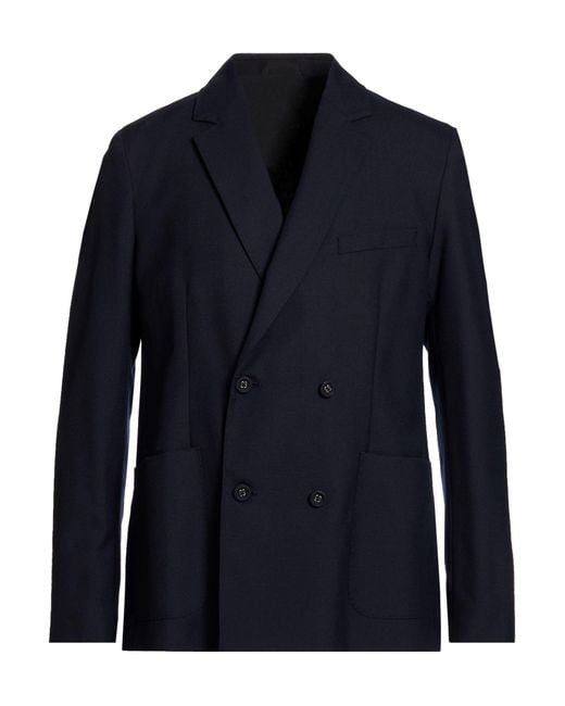 Officine Generale Blue Midnight Blazer Virgin Wool for men