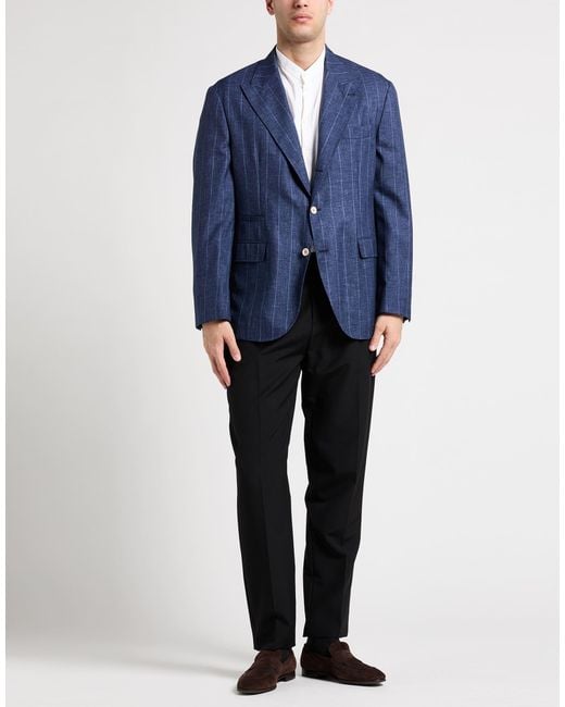 Brunello Cucinelli Blue Blazer Virgin Wool for men