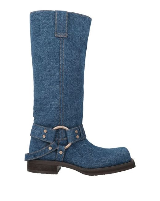 Acne Blue Boot Textile Fibers