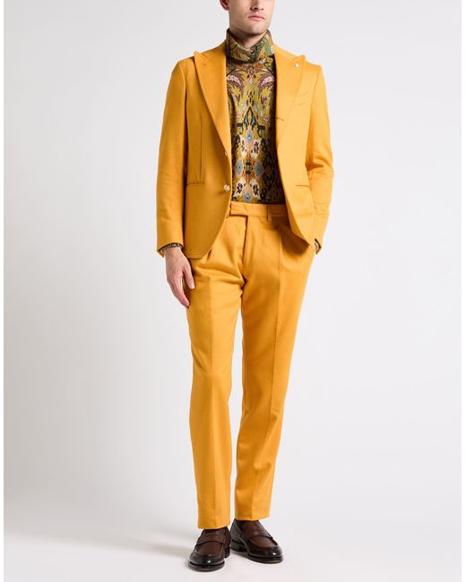 Sartoria Latorre Orange Suit Virgin Wool, Polyamide for men