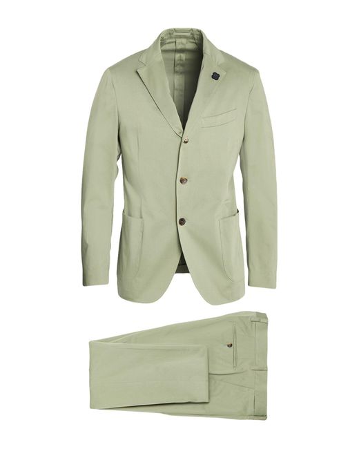 Lardini Green Suit Cotton, Elastane for men