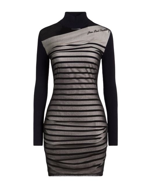 Jean Paul Gaultier Black Mini Dress Viscose, Polyester, Polyamide