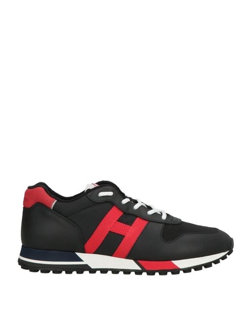 Hogan Black Sneakers Leather, Textile Fibers for men