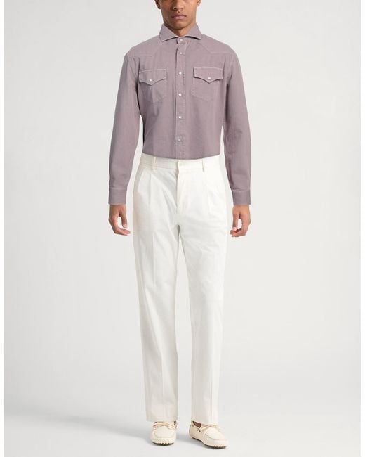 Brunello Cucinelli Purple Denim Outerwear Cotton for men