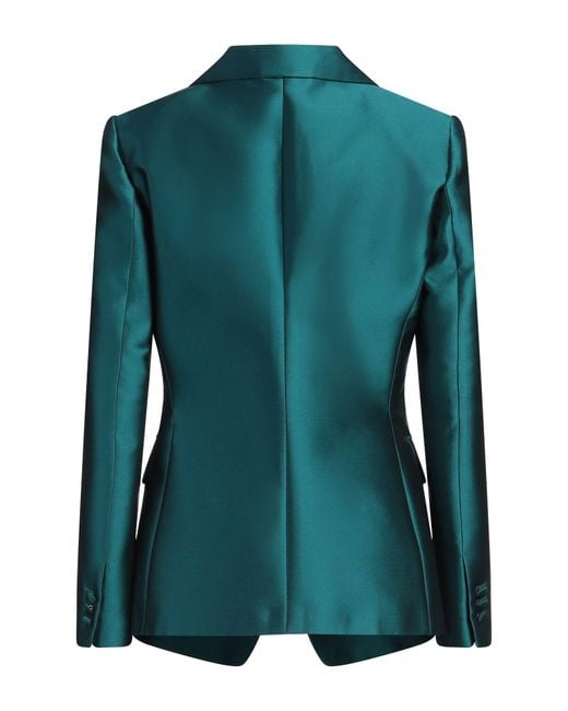 Alberta Ferretti Green Blazer Polyester, Silk