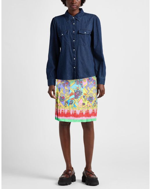 Versace Jeans Couture Pink Midi Skirt Polyester