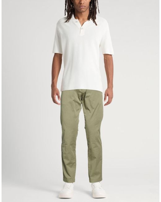Roy Rogers Green Military Pants Cotton, Elastane for men