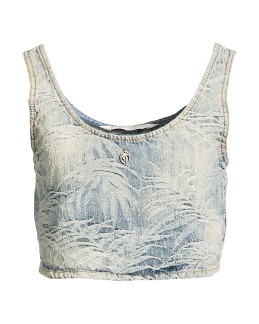 Palm Angels Gray Top Cotton