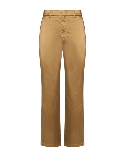 Department 5 Natural Khaki Pants Cotton, Viscose, Elastane