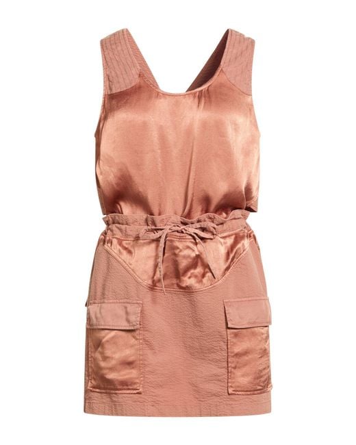 Pinko Pink Mini Dress Cotton, Elastane, Viscose, Lyocell
